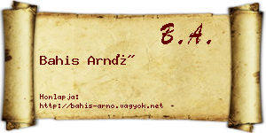 Bahis Arnó névjegykártya